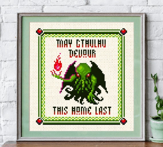 CTHULHU Cross Stitch PDF Pattern Kutulu Lovecraft Kawaii Etsy UK