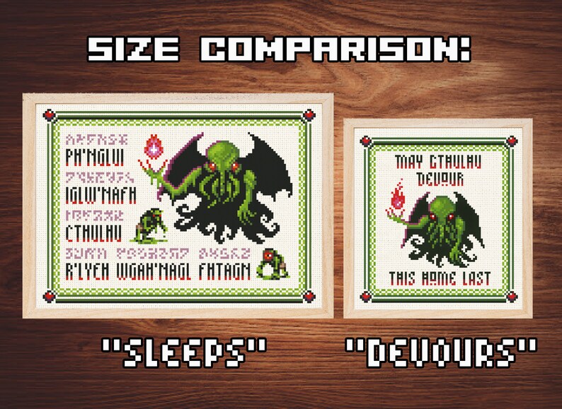 CTHULHU DEVOURS Cross Stitch PDF Pattern Kutulu Lovecraft - Etsy
