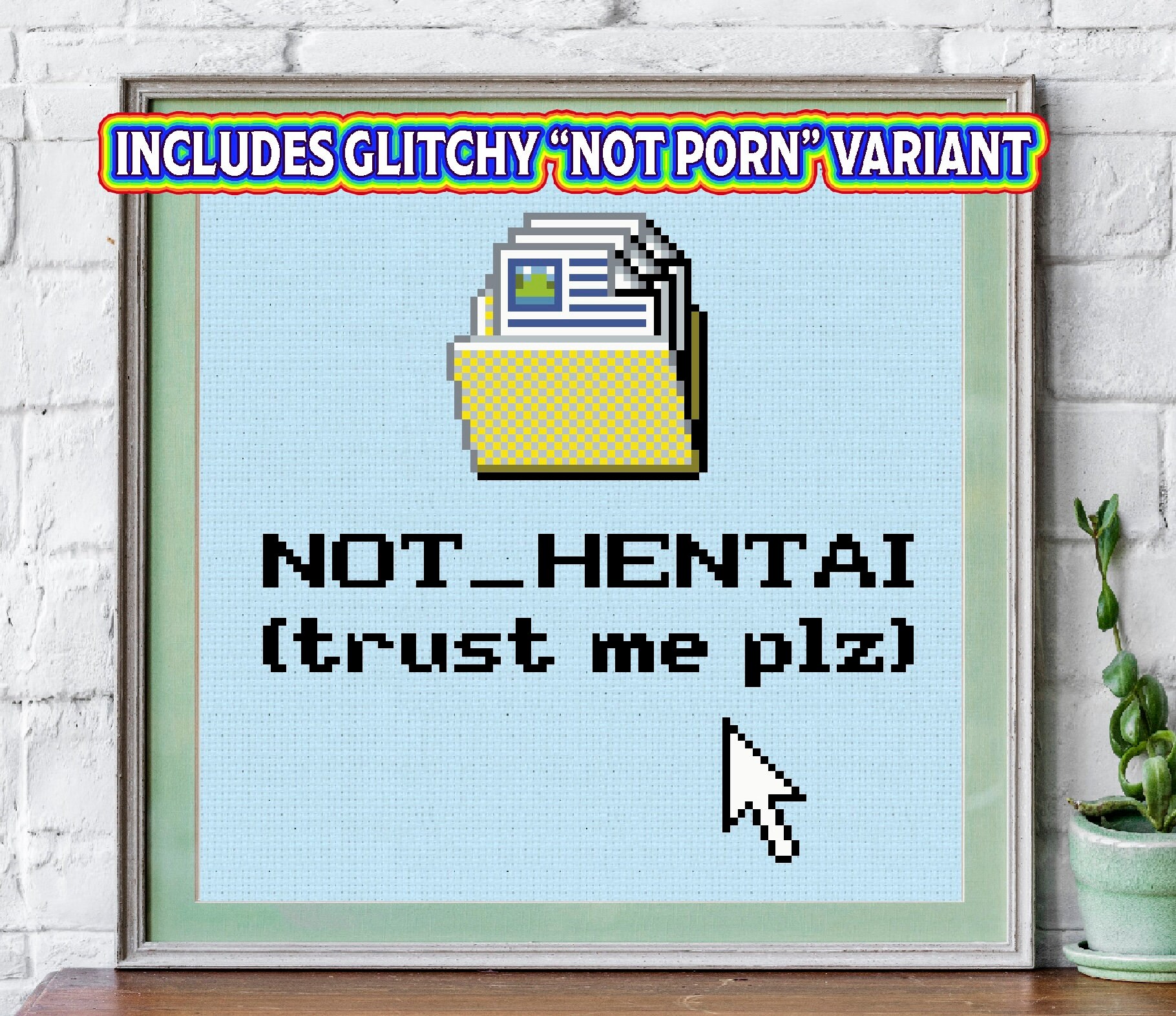 NOT PORN Patrón de punto de cruz PDF, glitchy, solteros, Patrón de diseño de  punto de cruz divertido, gráfico de descarga de juegos dmc neostalgia  crafts - Etsy España