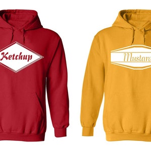 Set of 2 Hoodies | Ketchup and Mustard Set | Matching Hoodies | Matching Couples | His and Hers | Matching Couple Hoodie | Pullover