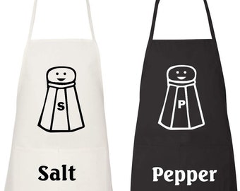 Set of Fun | Salt and Pepper | His and Hers | Chef | Kitchen | Matching Couples | Cooking | Apron | Gift | 2pcs