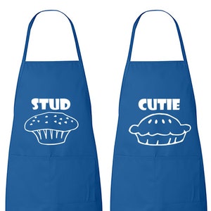 Set of Fun | Stud Muffin | Cutie Pie | His and Hers | Chef | Matching Couples | Cook | Apron |Gift | Kitchen