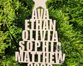 Family Christmas Ornament -Christmas Tree Personalized Ornament With Names