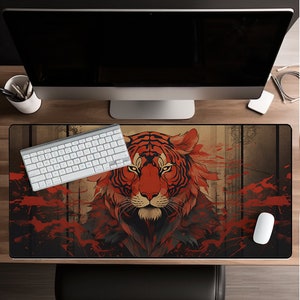 Tiger Blood Street Aesthetic,  Mouse Pad, Gamer Mousepad, Big Desk Mat, big gaming mouse pad XXL, unique Desk Mat, gift for him, Gamer