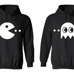 Set of 2 Hoodies | Pacman Hoodie Set | Matching Hoodies | Matching Couples | His and Hers | Matching Couple Hoodie | Funny Valentines