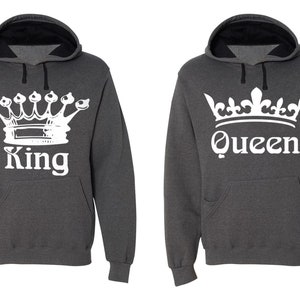 Set of 2 Hoodies | King and Queen Set | Matching Hoodies | Matching Couples | His and Hers | Matching Couple Hoodie | Pullover