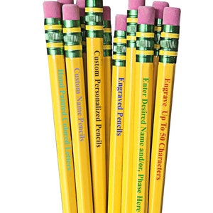 Personalized Pencils, Custom Pencil, Inspirational Sayings, Engraved Pencils, Student Gift, School Supplies, Name Pencils