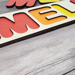 Einzigartiges Namenspuzzle, Farblich passendes Puzzle, Gravieren, Pädagogisches, 1. Geburtstagsgeschenk, Kleinkindpuzzle, Fleißige Tafel, Geburtstagsgeschenk, 1 Jahr alt