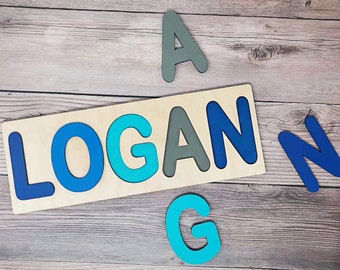 Puzzle del nome / Puzzle di corrispondenza dei colori / Personalizzato / Educativo / Regalo di 1 ° compleanno / Puzzle per bambini / Tavola occupata / Regalo di compleanno / Giocattolo