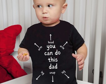 You Can do this Dad, Funny Cute Baby Shower Baby Bodysuit Infant Romper Onesie Creeper Newborn, Baby Shower Gift for Newborns, gift for dad