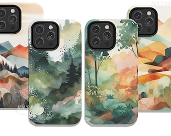 Aesthetic Watercolor landscape Abstract themes Phone Case Cover, iPhone Case, Samsung Galaxy Case, iPhone 15 Pro Case, iPhone 16 Pro Case
