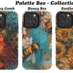 Aesthetic Bee palette, Bee Phone Case, Honey, sunflower, Cover for, iPhone Case, Samsung Galaxy Case, iPhone 15 Pro Case, iPhone 16 Pro Case