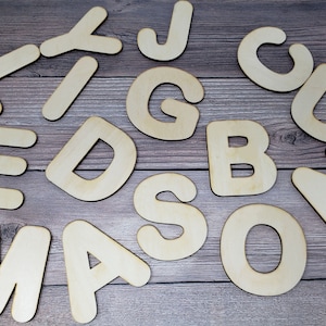 Unfinished Sanded Wood Letters | Wood Craft Letters |  Craft Supply|  DIY | Wood Shape | Rounded Letters | A-Z