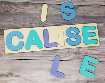 Nome Puzzle, Puzzle di corrispondenza dei colori, Personalizzato, Educativo, Regalo di 1 ° compleanno, Puzzle per bambini, Tavola occupata, Regalo di compleanno, Unico, giocattolo