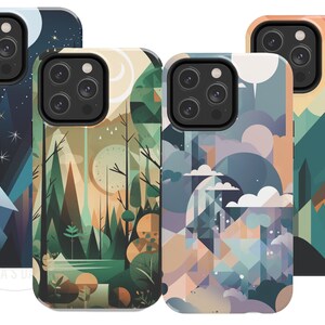 Aesthetic Geometric Abstract Landscape themes Phone Case Cover for, iPhone Case, Samsung Galaxy Case, iPhone 15 Pro Case, iPhone 14 Pro Case