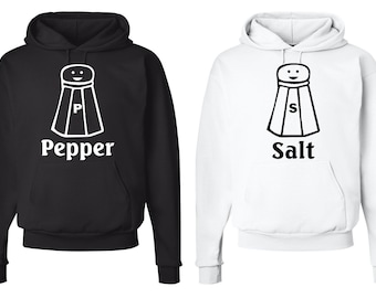 Set van 2 Hoodies | Zout- en peperset | Bijpassende hoodies | Overeenkomende paren | Vrienden | Vriend | Vriendin | BFF | Echtgenote | Pullover