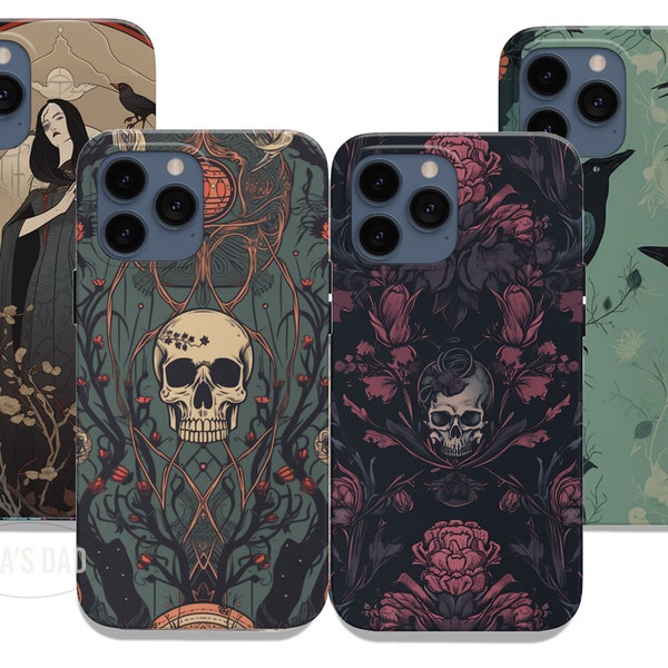 Aesthetic Gothic, Goth Phone Case, Rose, Skull, Vines, Cover for, iPhone Case, Samsung Galaxy Case, iPhone 13 Pro Case, iPhone 14 Pro Case