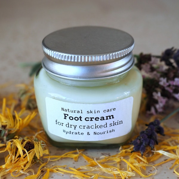 Crème pieds naturelle, crème hydratante et nourrissante, crème pour peau sèche craquelée