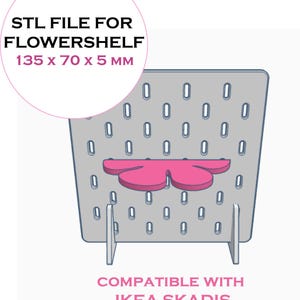Flower-Shaped Shelf Digital STL File for Pegboards