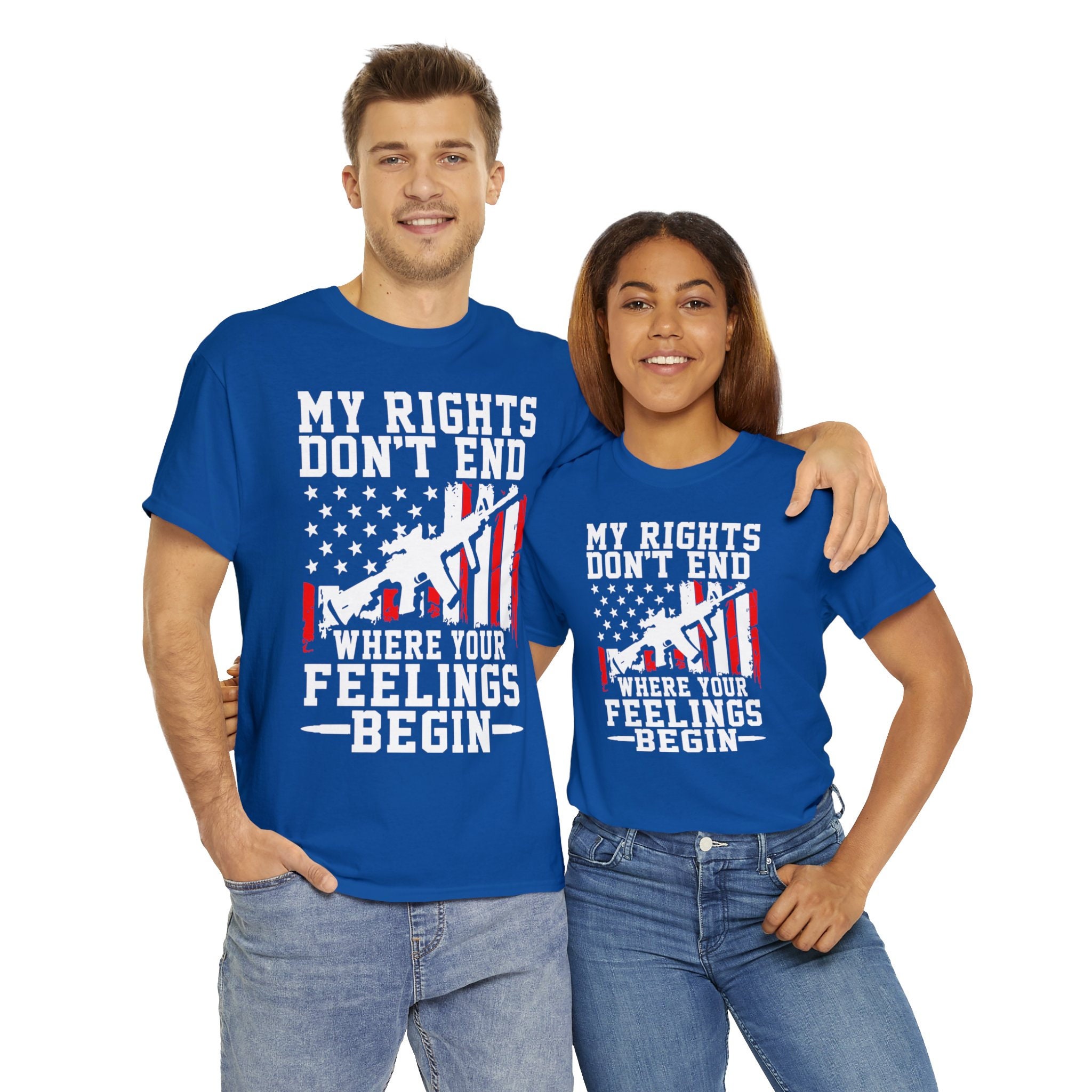 Meine Rechte enden nicht, wo deine Gefühle beginnen Unisex Heavy Cotton T-Shirt. USA, Patriot, Freiheit, Verfassung, USA, Zusatzartikel