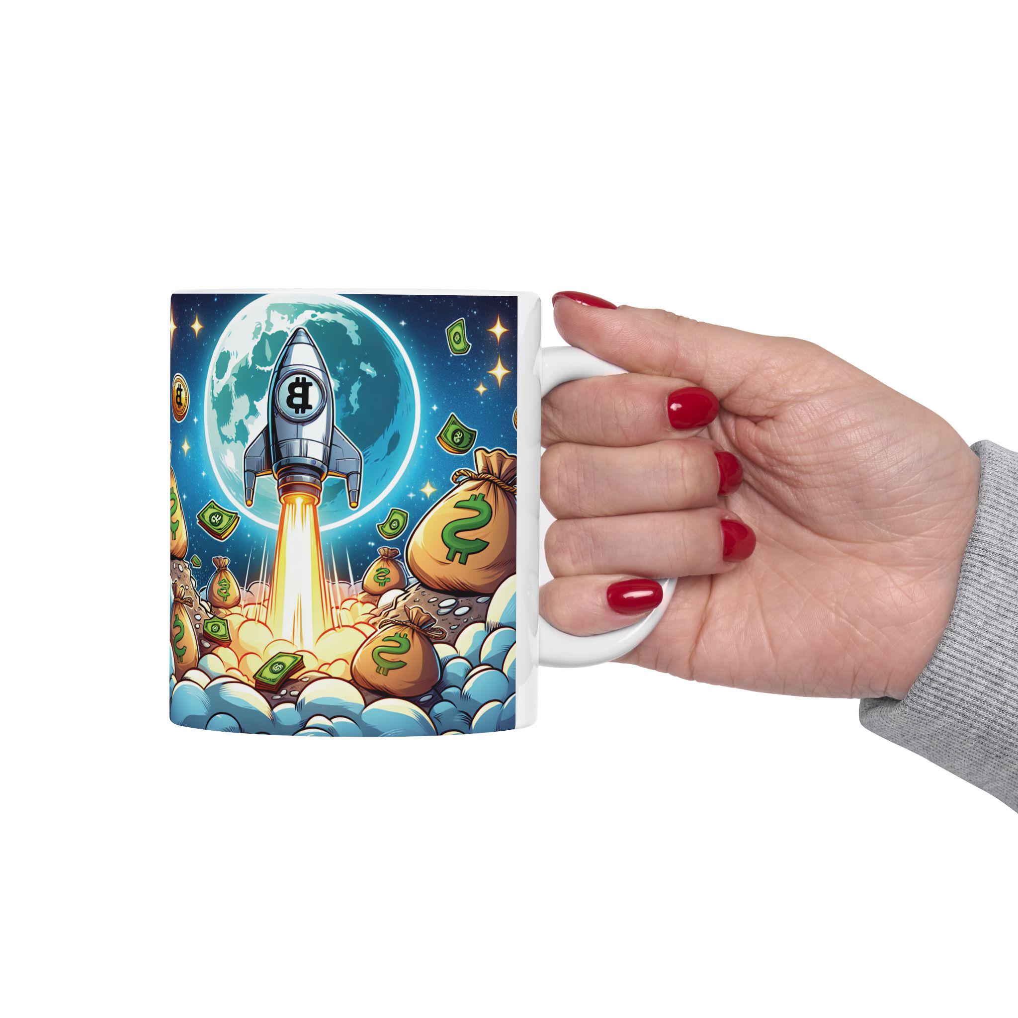 ビットコイン・トゥ・ザ・ムーン セラミックマグカップ、暗号通貨ギフト - Etsy 日本