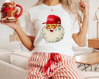 Vintage MAGA Santa Weihnachts Tshirt. Präsident Trump zu Weihnachten, Trump Geschenk, Geschenk für Trump Anhänger, Trump Weihnachten, Trump Xmas, USA