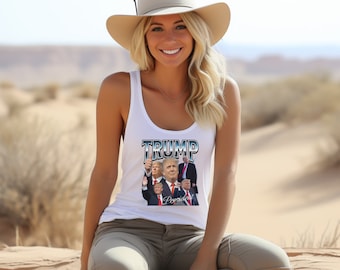 Trump 90er Jahre Retro Damen Tank Top. Trump, Konservativ, Patriot, Freiheit, USA, Trump-Anhänger