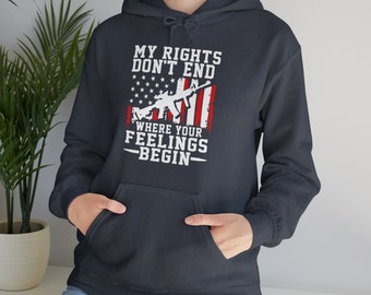 My Rights Don't End, waar je gevoelens beginnen Hoodie. Patriot, vs, amendement, patriottisch, grondwet