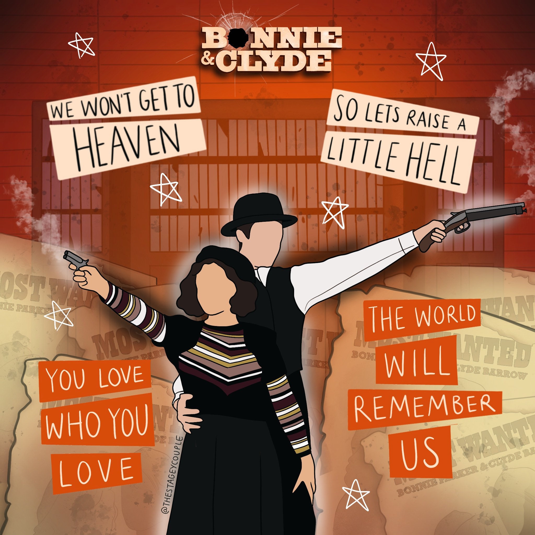 Musical Print Series Bonnie and Clyde - Etsy