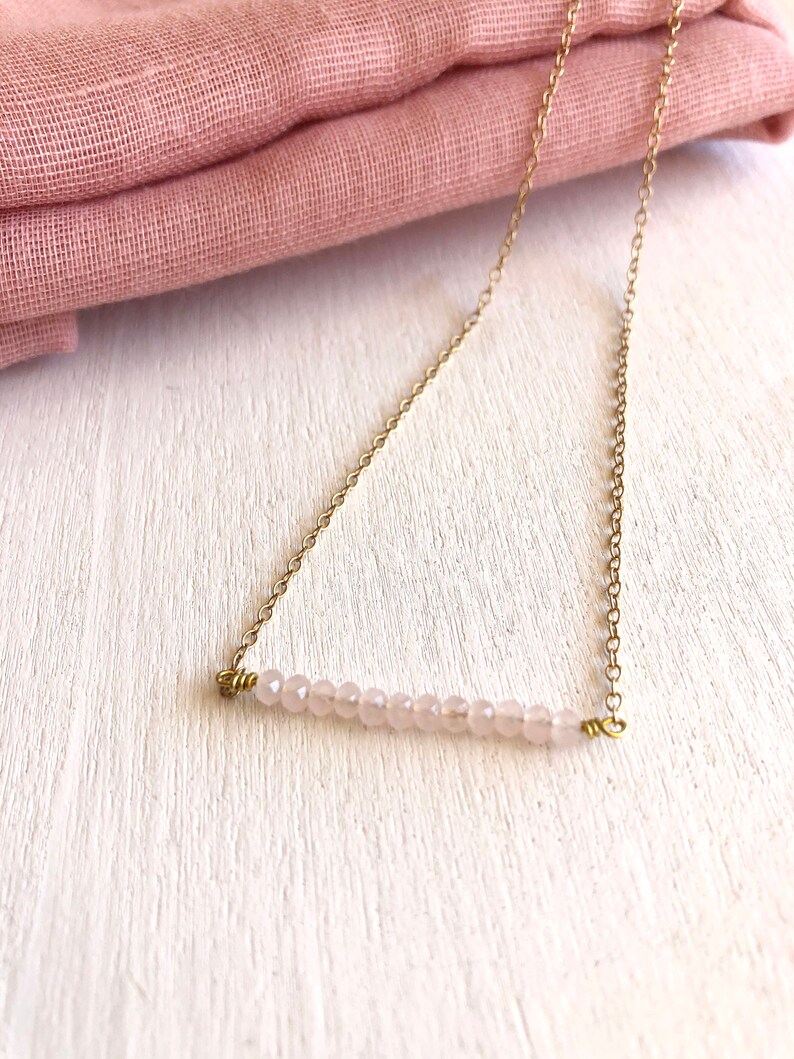 Light Pink Crystal Beads Necklacesnowbeads Jewelrybar Etsy