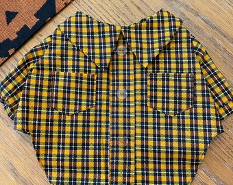 Boy Dog Shirts-  Fall Cotton Plaid