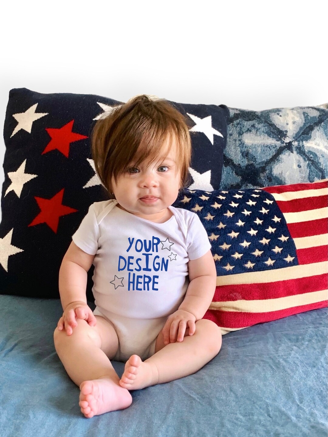 Rabbit Skins Onesie Mockup, White Baby Onesie Mockup, Modern Mock Up