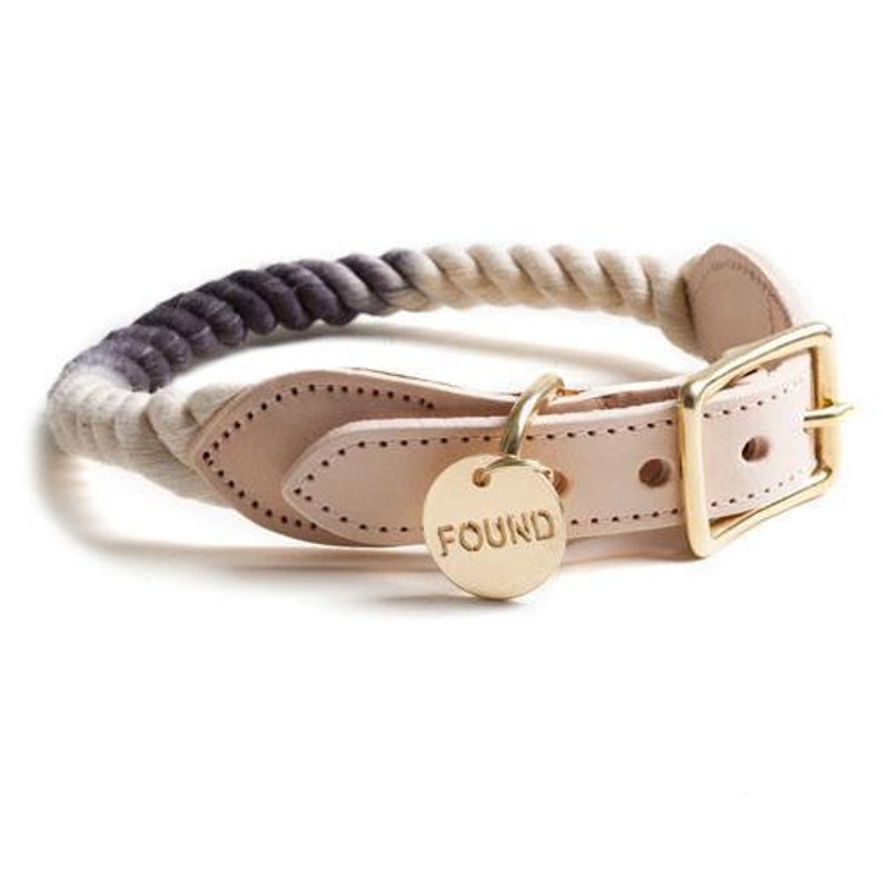 Soft and Durable Black Ombre Cotton Rope Cat /& Dog Collar