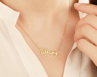 Gold Name Necklace Etsy