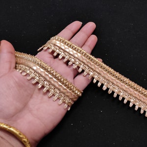 op maat gesneden Indian Metallic Copper Gold Color Trim, Koperen Stoffen Trim, Koperen Rand, Groothandel Trim, Koperen Naaiversiering, Ambachtelijke Trim, Lampversiering