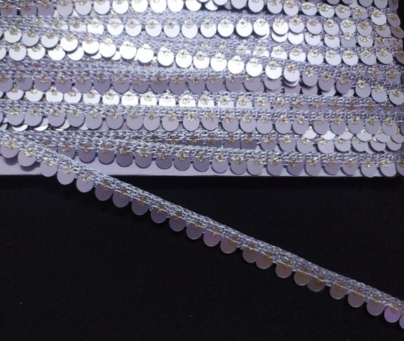 May Arts Ribbon Crafting Ribbon Silver - Silver Mini Sequin String