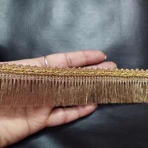cortado a medida Indio Metálico Cobre Oro Color Chainette Fringe Gypsy Boho Boho Ribete de cinta utilizado en diferentes diseños en múltiples artefactos.