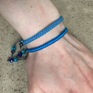 Double Pearl Macrame Bracelet two-tone with pearls in 2 selectable variants adjustable size friendship bracelet