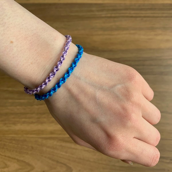 Twist multicolore Bracelet en 2 couleurs sélectionnables avec fermoir amical réglable