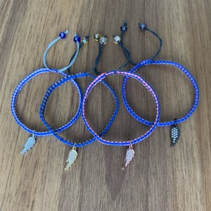 Angel Wing macrame bracelet two-tone with wing pendant in 4 selectable variants size-adjustable friendship ribbon