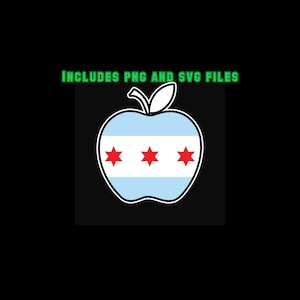 CPS Chicago Teacher Chicago Flag Apple SVG e PNG clipart vetorial