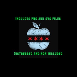 CPS Chicago Teacher Chicago Flag Apple SVG, dxf e png Clipart vetorial