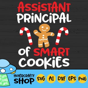 Assistent-directeur van Smart Cookies Funny Christmas Cute School Xmas SVG en PNG Vector Clipart