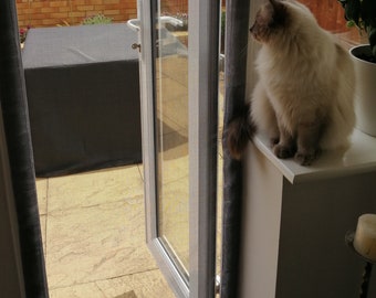 Benutzerdefinierte flache Katzentürgitter - Fensterschutz für Katzen (mit oder ohne Reißverschluss)