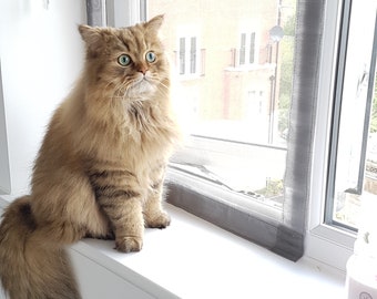 Custom Flat Cats Window Screens - Mesh Window Protection for Cats
