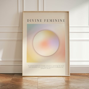 Poster Aura Femminile Divina, Madre Natura, Poster Art Gradient Granuloso Rosa, Stampa Aura, Stampa Aura Gradiente Rosa Pastello, Arte Murale Spirituale