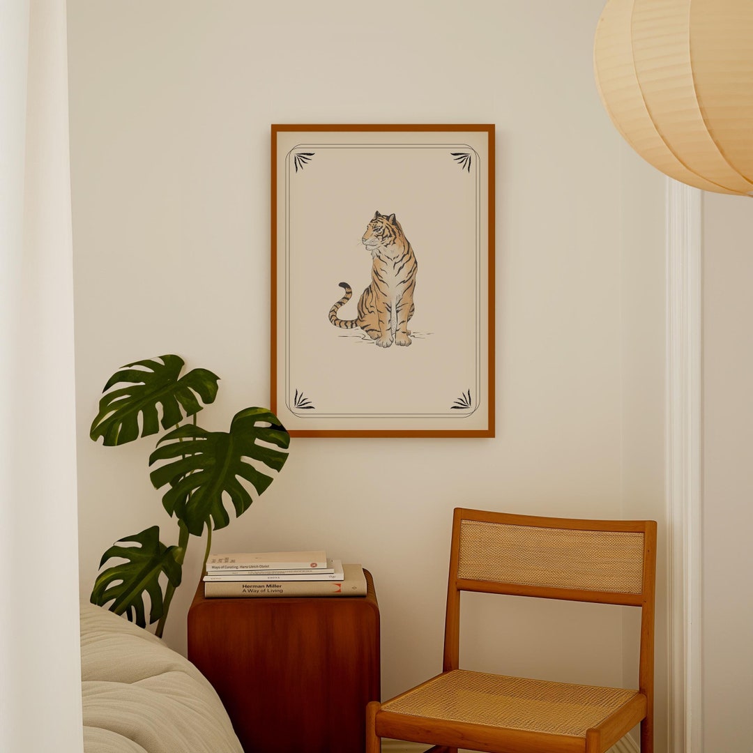 TIGER Wall ART PRINT, Retro Print Tiger Poster, Boho Home Decor, Animal ...