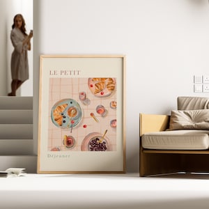 Morning Breakfast Things Print, Croissants and Blueberries Print, Gift ...