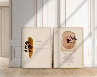 Rumi's Poem Poster Set of 2, Dance Universe Wall Art, Temple of Love Art Work, Rumi Collection Printables