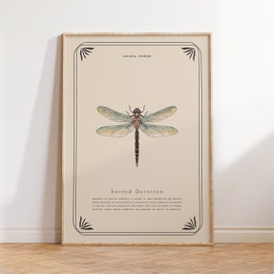 Dragonfly Printable Wall Art, Vintage Dragonfly Digital Print, Insect Painting Art, Nature Art Print